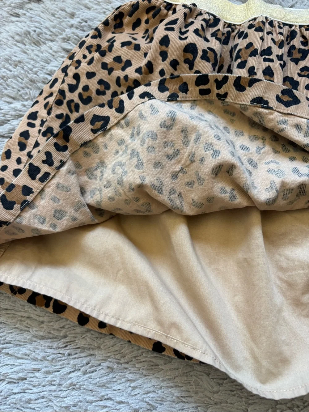 Carter's Girls Leopard Print Skater Skirt with Yellow gold Waistband size 10/12